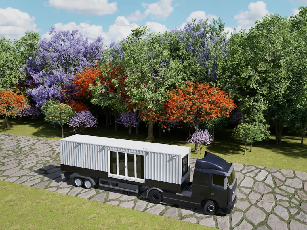 Container house on a truck